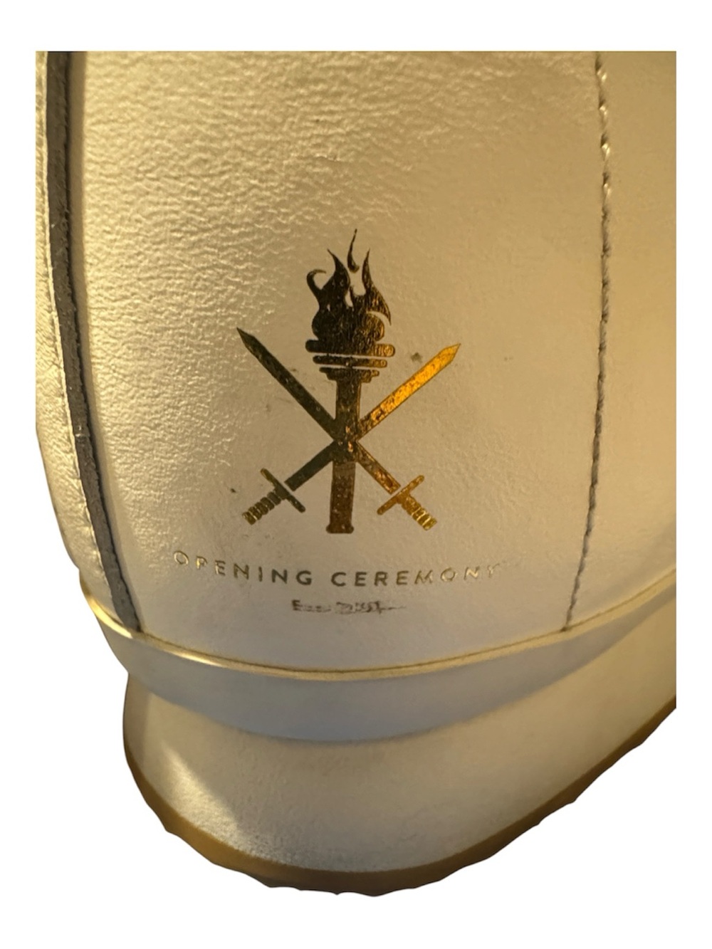 ADIDAS OPENING CEREMONY White Leather High Top Sneakers with hidden wedge! - Picture 5 of 8